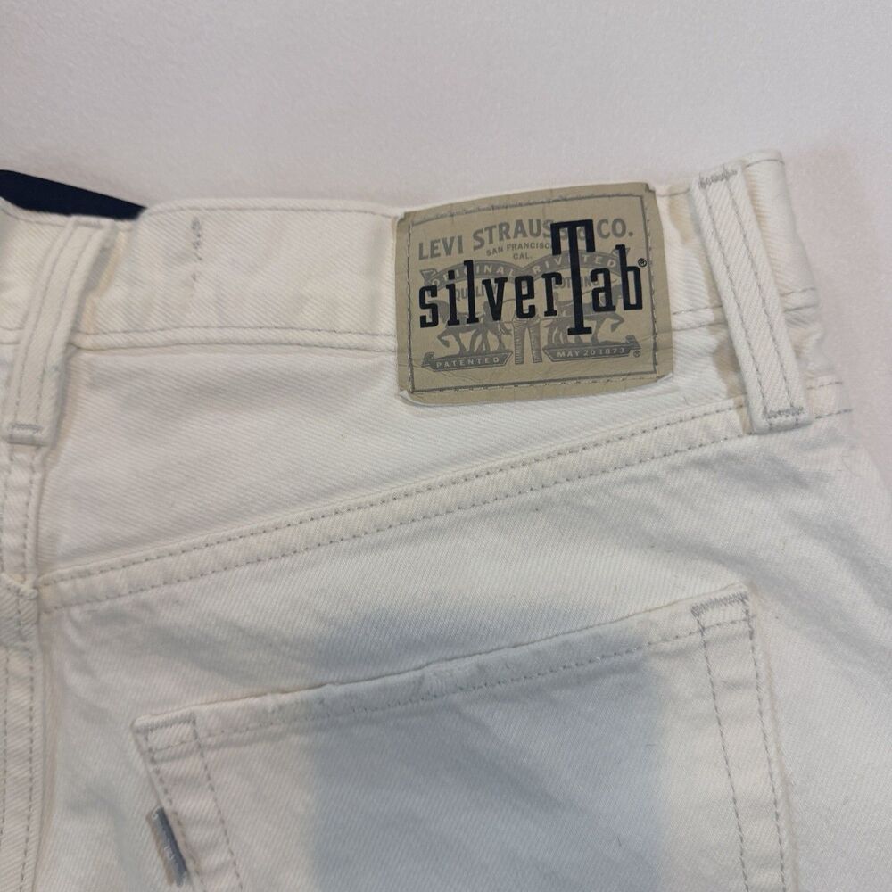 Levi's SilverTab Jeans Women's 30x31 White '94 Baggy Distressed Y2K Straight Leg - Picture 11 of 12